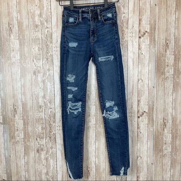 American Eagle Outfitters Next Level Distressed Jeans Size 00 Regular Women - Picture 1 of 11